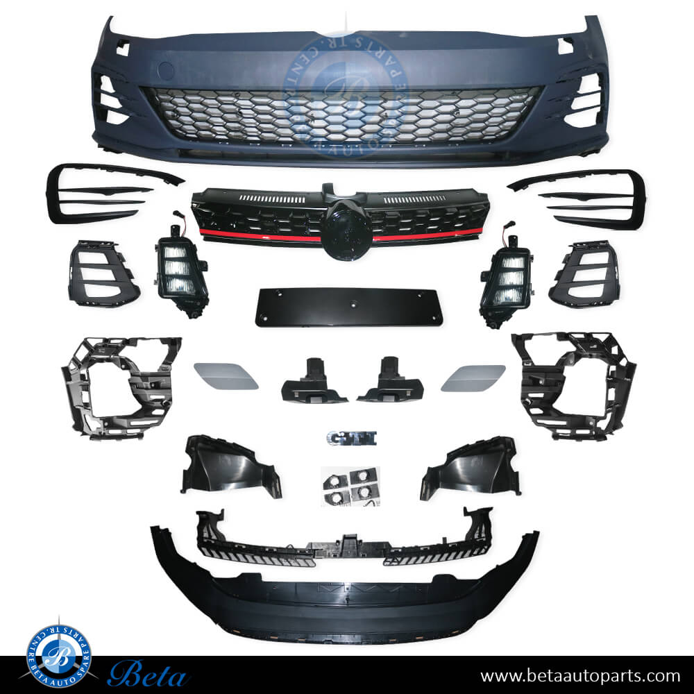 Front Bumper Upgrade to 7.5 GTI Look for Volkswagen Golf 7 2013-2016 models, Part Number 5G0807217AD Front Bumper Upgrade to 7.5 GTI Look for Volkswagen Golf 7 2013-2016 models, Part Number 5G0807217AD